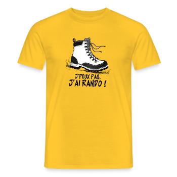 Wanderschuhe, ich kann nicht zufällig! - Männer T-Shirt - Gelb - Vorne - AI Model Male 178 dark (178cm)