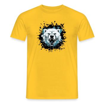 Ours polaire en style éclaboussures - T-shirt homme - jaune - Devant - AI Model Male 178 dark (178cm)