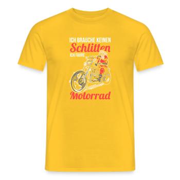 Santa Claus Biker Motorcycle Christmas - Men's T-Shirt - yellow - Front - AI Model Male 178 dark (178cm)