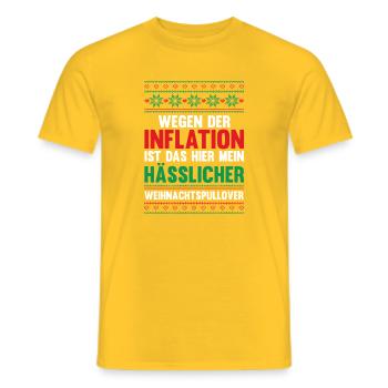 Inflation du Père Noël Temps de Noël - T-shirt homme - jaune - Devant - AI Model Male 178 dark (178cm)
