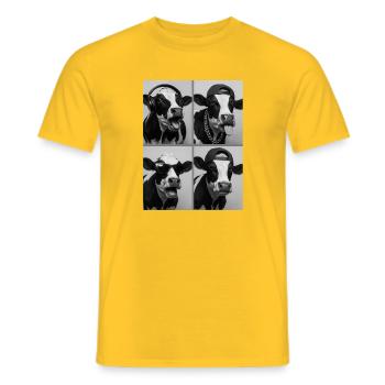 Kuh - Männer T-Shirt - Gelb - Vorne - AI Model Male 178 dark (178cm)