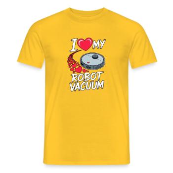 I Love My Saugroboter Saugerroboter - Männer T-Shirt - Gelb - Vorne - AI Model Male 178 dark (178cm)