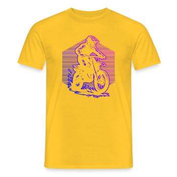 Compact motocross design for motocross - Men's T-Shirt - yellow - Front - AI Model Male 178 dark (178cm)