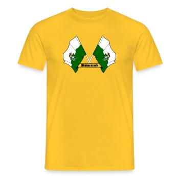 Drapeaux de Styrie avec texte - T-shirt homme - jaune - Devant - AI Model Male 178 dark (178cm)