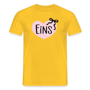 First Birthday 1st Year Girl Heart Bow - Men's T-Shirt - yellow - Front - AI Model Male 178 dark (178cm)