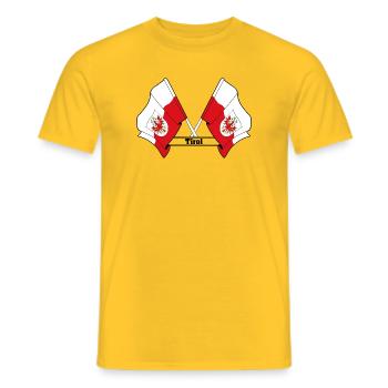 Drapeaux du Tyrol avec nom - T-shirt homme - jaune - Devant - AI Model Male 178 dark (178cm)