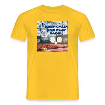 Keep calm and play padel - Men's T-Shirt - yellow - Front - AI Model Male 178 dark (178cm)