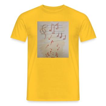 Impression de billet rouge - T-shirt homme - jaune - Devant - AI Model Male 178 dark (178cm)
