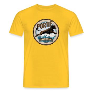 Portuguese Water Dog - Dive Team - Men's T-Shirt - yellow - Front - AI Model Male 178 dark (178cm)
