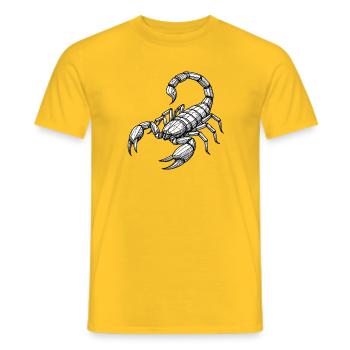 Geometric Scorpion Facet Art - Men's T-Shirt - yellow - Front - AI Model Male 178 dark (178cm)
