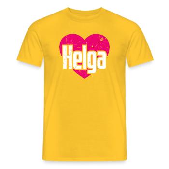 I Love Helga Pinkes Herz Ich liebe Helga - Männer T-Shirt - Gelb - Vorne - AI Model Male 178 dark (178cm)