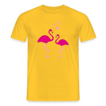Flamingos Love Duo - Men's T-Shirt - yellow - Front - AI Model Male 178 dark (178cm)