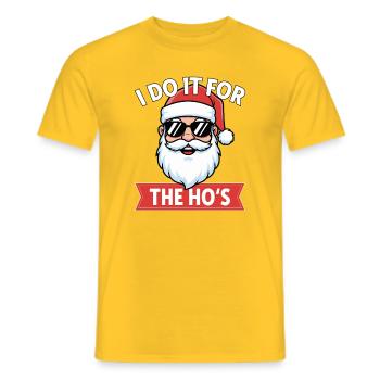 Père Noël avec des lunettes de soleil – un discours espiègle - T-shirt homme - jaune - Devant - AI Model Male 178 dark (178cm)