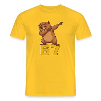 Biber 67 Sonnenbrille Party - Männer T-Shirt - Gelb - Vorne - AI Model Male 178 dark (178cm)