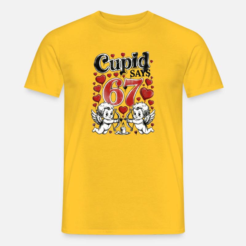 Amor siger 67 hjerter elsker design - Mænd T-shirt - gul