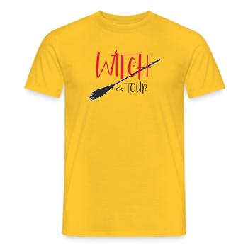 Logo de la Sorcière en tournée - T-shirt homme - jaune - Devant - AI Model Male 178 dark (178cm)