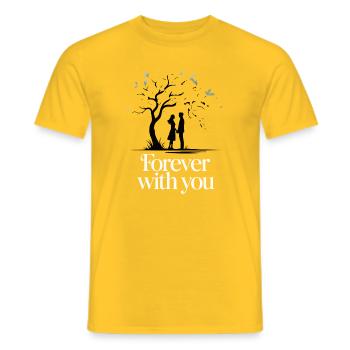 Forever with You Romance Silhouette - Men's T-Shirt - yellow - Front - AI Model Male 178 dark (178cm)