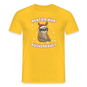 Rentier War Ausverkauft - Männer T-Shirt - Gelb - Vorne - AI Model Male 178 dark (178cm)