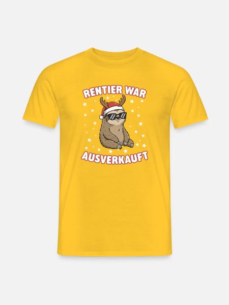 Rentier War Ausverkauft - Männer T-Shirt - Gelb