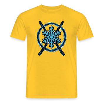 Skifahren | Skifahrer | Berg - Männer T-Shirt - Gelb - Vorne - AI Model Male 178 dark (178cm)