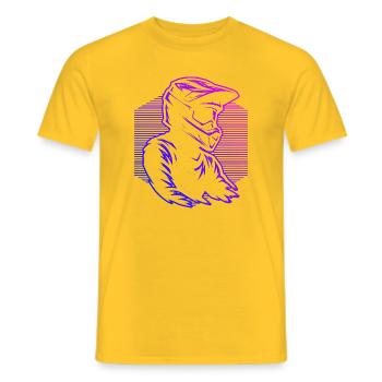Minimalist motocross motif - Men's T-Shirt - yellow - Front - AI Model Male 178 dark (178cm)