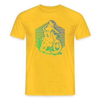 Conception de motocross pleine de caractère - T-shirt homme - jaune - Devant - AI Model Male 178 dark (178cm)