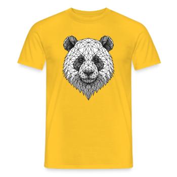 Geometric Panda Grid Art - Men's T-Shirt - yellow - Front - AI Model Male 178 dark (178cm)