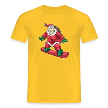 Skateboard de Noël Tortue - T-shirt homme - jaune - Devant - AI Model Male 178 dark (178cm)