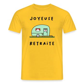 FRÖHLICHES RETREAT. RUHESTAND. PENSIONIERT. RUHESTAND - Männer T-Shirt - Gelb - Vorne - AI Model Male 178 dark (178cm)
