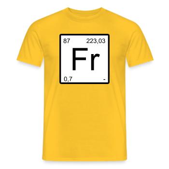 Francium-Elementdesign mit Periodenzahlen - Männer T-Shirt - Gelb - Vorne - AI Model Male 178 dark (178cm)