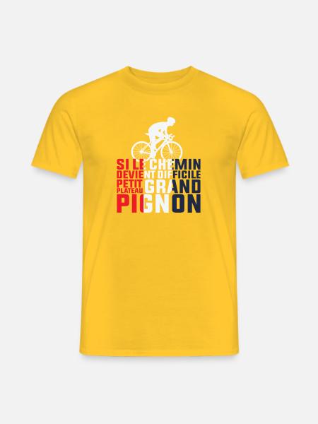 Wenn der Weg schwierig wird – Radfahrer-Geschenk - Männer T-Shirt - Gelb