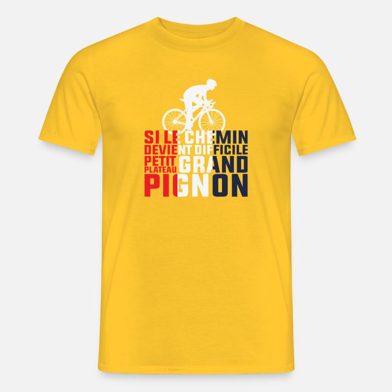 Wenn der Weg schwierig wird – Radfahrer-Geschenk - Männer T-Shirt - Gelb