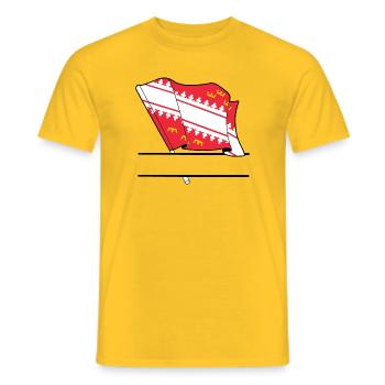 Drapeau d’Alsace avec boîte de texte - T-shirt homme - jaune - Devant - AI Model Male 178 dark (178cm)