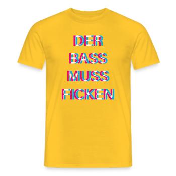 Hardtekk Tekk - Men's T-Shirt - yellow - Front - AI Model Male 178 dark (178cm)