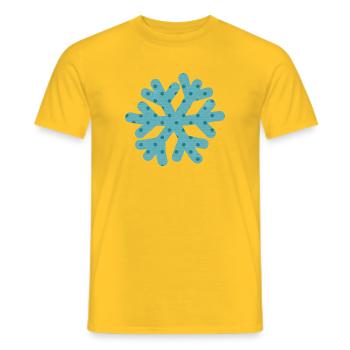 Snowflake Dots Christmas Decoration Dots Winter - Men's T-Shirt - yellow - Front - AI Model Male 178 dark (178cm)