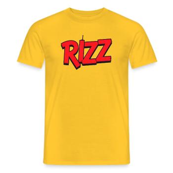 rizz - Männer T-Shirt - Gelb - Vorne - AI Model Male 178 dark (178cm)