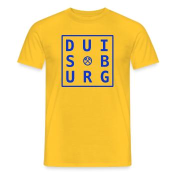 Duisburg Ruhrpott Design Cadeau & Souvenir Bleu - T-shirt homme - jaune - Devant - AI Model Male 178 dark (178cm)