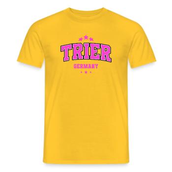 Trier Germany Pink Heimat College Design - Men's T-Shirt - yellow - Front - AI Model Male 178 dark (178cm)