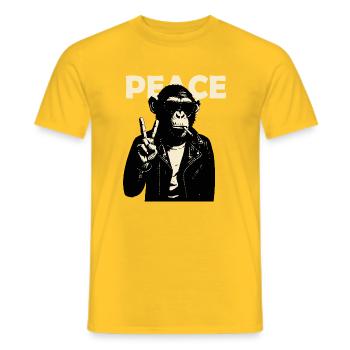 Peaceful Rebel Monkey - Men's T-Shirt - yellow - Front - AI Model Male 178 dark (178cm)