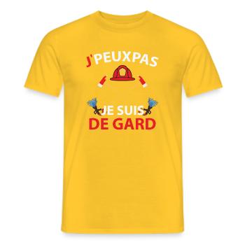 I can't J'ai Suis de Gard - Men's T-Shirt - yellow - Front - AI Model Male 178 dark (178cm)