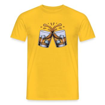 Cheers: Two glasses of blades - Men's T-Shirt - yellow - Front - AI Model Male 178 dark (178cm)