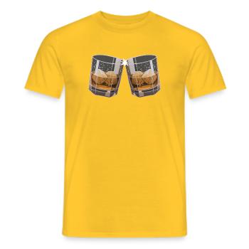 Sounding whisky glasses - Men's T-Shirt - yellow - Front - AI Model Male 178 dark (178cm)