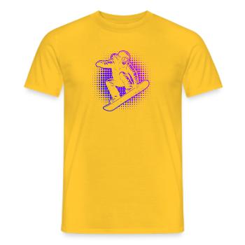 Neon Snowboarder Retro Vaporwave - Männer T-Shirt - Gelb - Vorne - AI Model Male 178 dark (178cm)