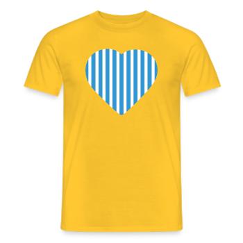 Cœur à rayures bleues Malmö - T-shirt homme - jaune - Devant - AI Model Male 178 dark (178cm)