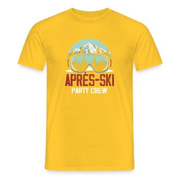 Lunettes de ski après ski Montagnes - T-shirt homme - jaune - Devant - AI Model Male 178 dark (178cm)