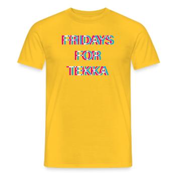 Hardtekk Tekk - Men's T-Shirt - yellow - Front - AI Model Male 178 dark (178cm)