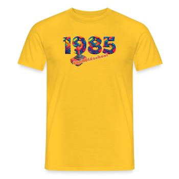 Jahrgang 1985 – Retro Joystick – Cool Oldschool - Männer T-Shirt - Gelb - Vorne - AI Model Male 178 dark (178cm)