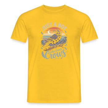 Just a Boy Who Loves Crows - Männer T-Shirt - Gelb - Vorne - AI Model Male 178 dark (178cm)