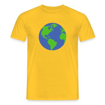 Planète Terre - T-shirt homme - jaune - Devant - AI Model Male 178 dark (178cm)