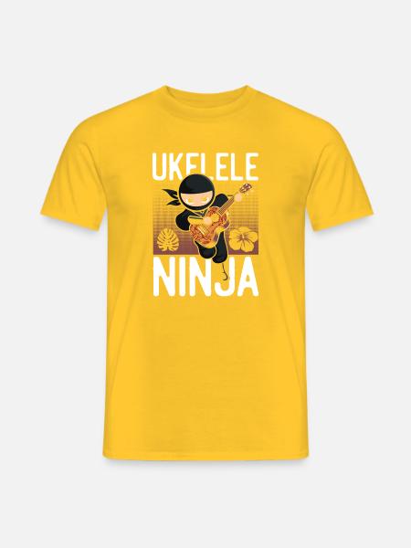 Hawaiian Ukulele Uke Ninja Ukulele - Männer T-Shirt - Gelb